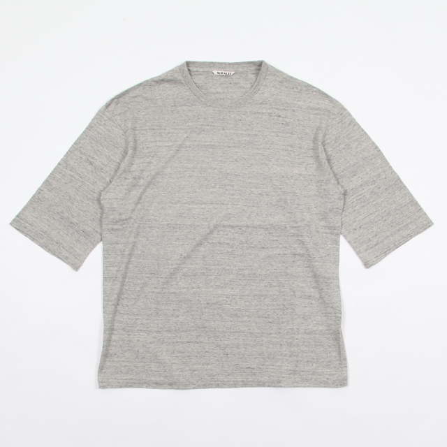 AURALEE SEAMLESS CREW NECK HALF SLEEVE TEE [A8ST08ST]