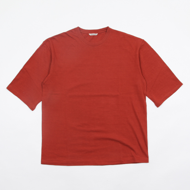 AURALEE SEAMLESS CREW NECK HALF SLEEVE TEE [A8ST08ST]