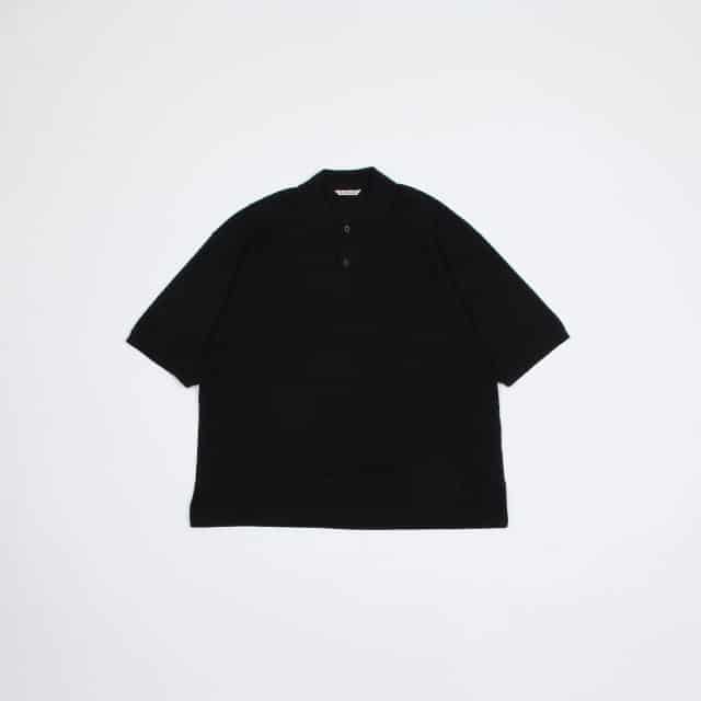 AURALEE SUPER SOFT PIQUEポロA9SP01SK 黒3 AURALEE SUPER SOFT PIQUE BIG POLO AURALEE SUPER SOFT PIQUE BIG