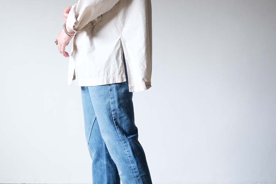 OLD PARK - SLIT JEANS - Silver and Gold