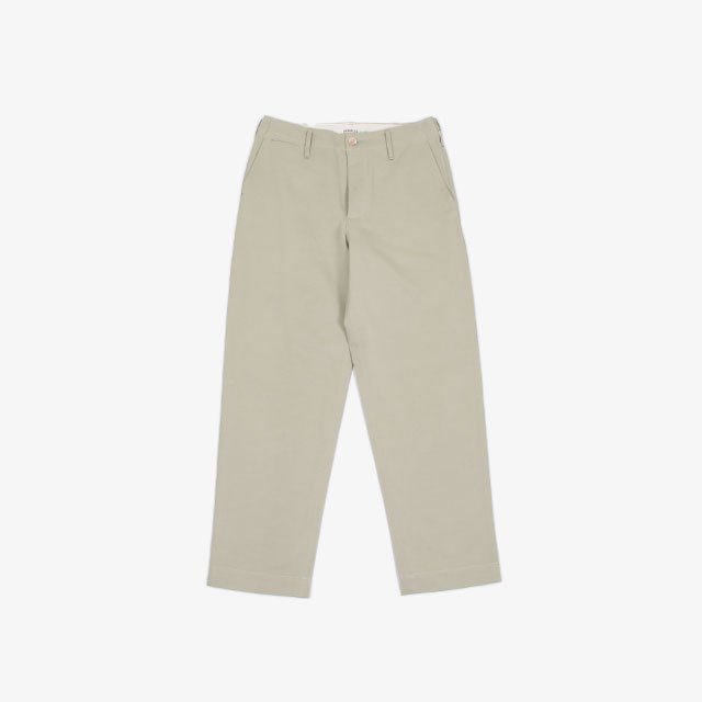 AURALEE WASHED FINX LIGHT CHINO PANTS GRAY [A21SP01FC]