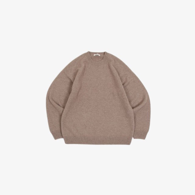 AURALEE BABY CASHMERE KNIT P/O NATURAL BROWN [A21AP01BC]Silver and