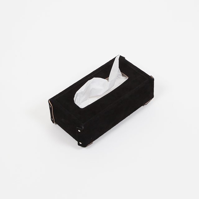 hobo SNAP BUTTON TISSUE BOX COW SUEDE BLACK [HB-O3510]