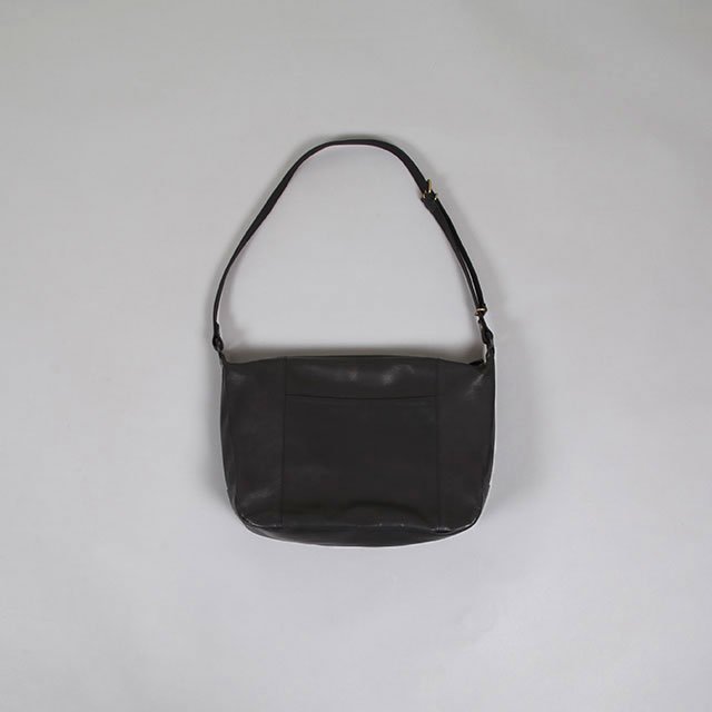 LEATHER & SILVER MOTO  Goat Leather Shoulder Bag Black [BAG18]