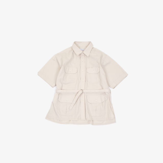 Engineered Garments S/S Bush Shirt – Pima Cotton Broadcloth Lt.Beige [KM065]