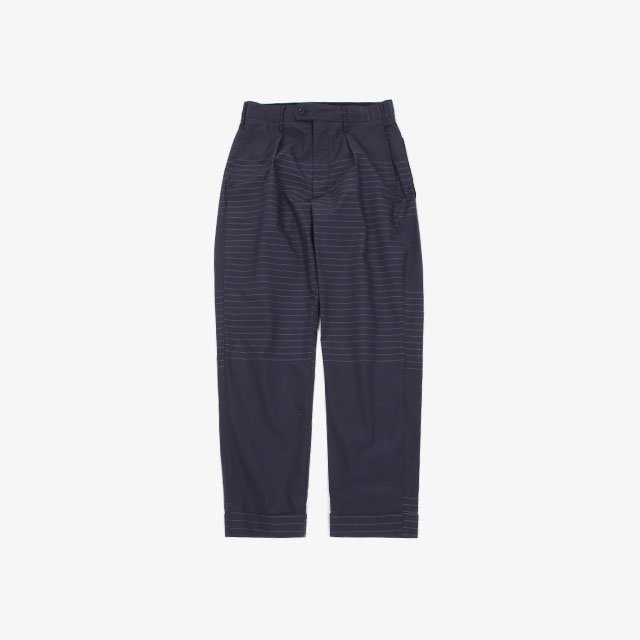 Engineered Garments Carlyle Pant – Nyco Horizontal Stripe Navy/Grey [KM274]