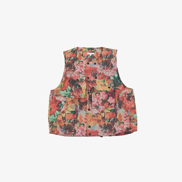 Engineered Garments Cover Vest – Polyester Floral Camo Multi Color [KM094]