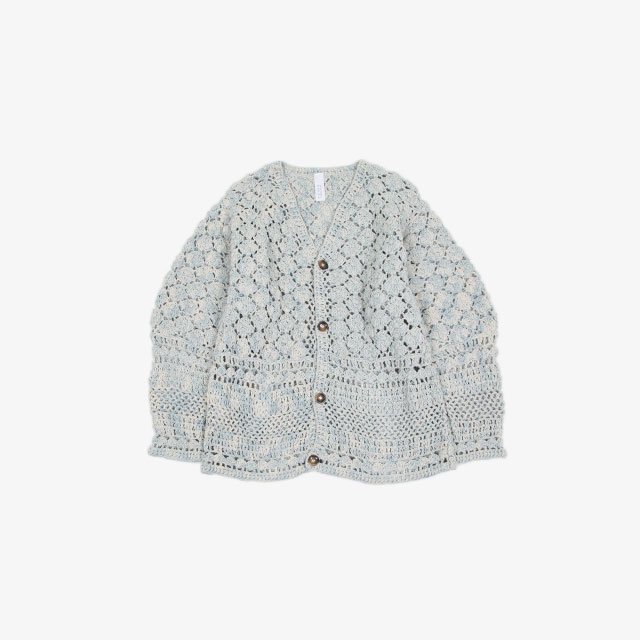 MacMahon Knitting Mills by niche. Crochet Cardigan – Indigo [S22-igk-10]
