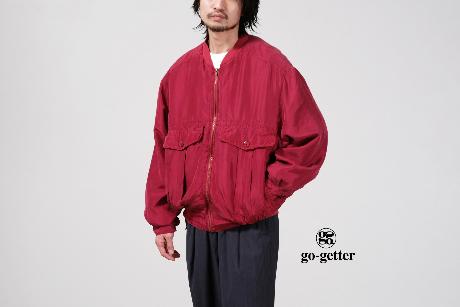 go-getter SILK BLOUSON - Silver and Gold