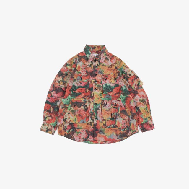 Engineered Garments  Explorer Shirt Jacket – Polyester Floral Camo Multi Color [KM171]