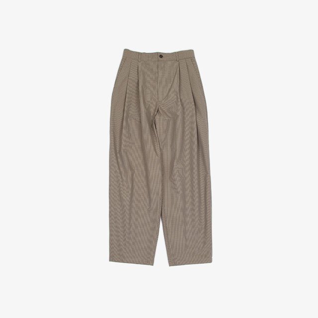 CAMIEL FORTGENTS PLEATED SUITPANTS BROWN/GREEN CHECK [GP.01.04.03.02]