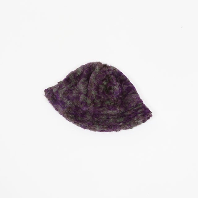 Needles  Bermuda Hat – Faux Fur/Uneven Printed Purple/Green [LQ039]
