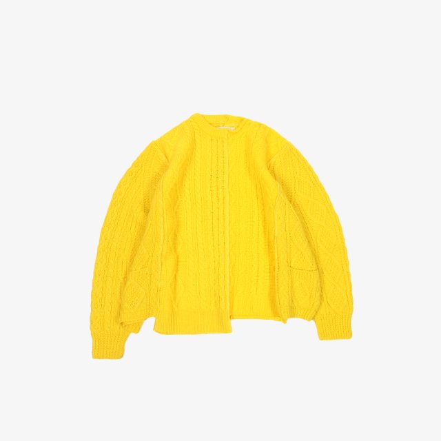 77CIRCA circa make vertical cutback fisherman sweater Yellow [cc21aw-15]