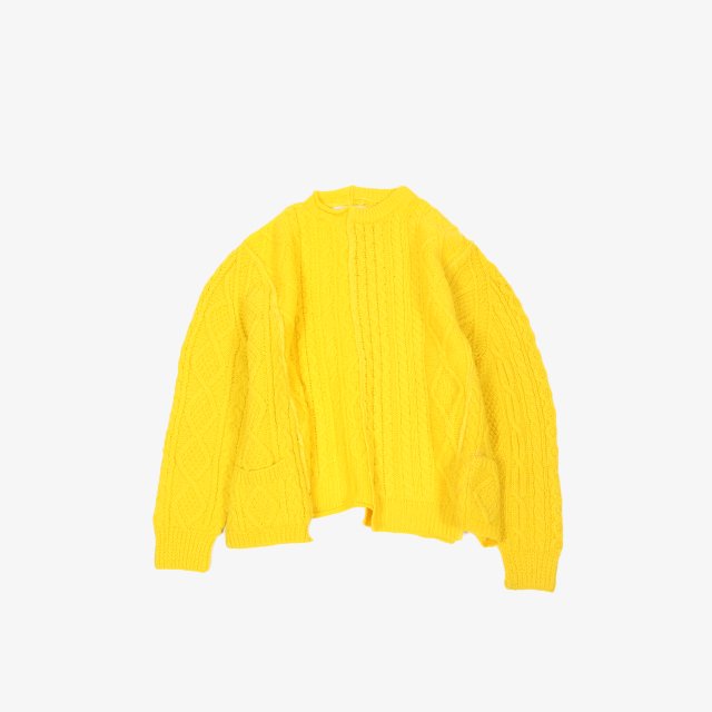 77CIRCA circa make vertical cutback fisherman sweater Yellow [cc21aw-15]