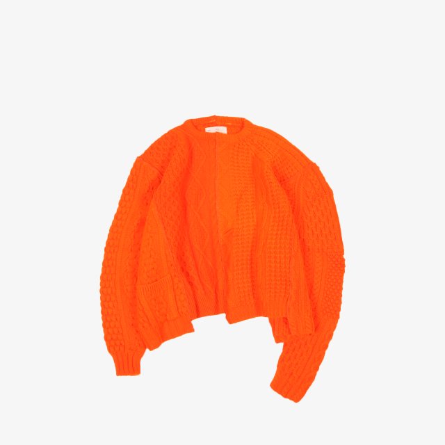 77CIRCA circa make vertical cutback fisherman sweater Orange [cc21aw-15]