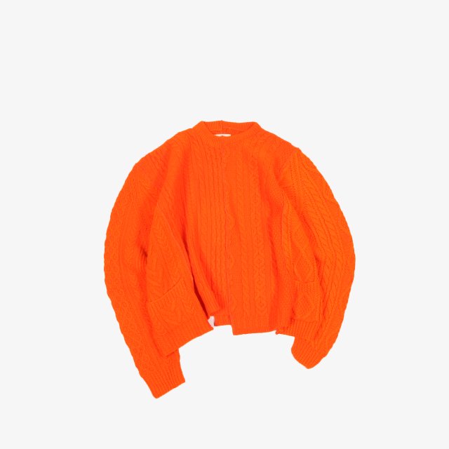 77CIRCA circa make vertical cutback fisherman sweater Orange [cc21aw-15]