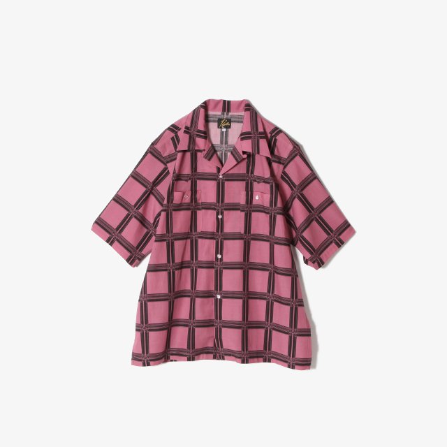 Needles S/S Cowboy One-Up Shirt – R/C Lawn Cloth / Papillon Plaid Pink [MR180]