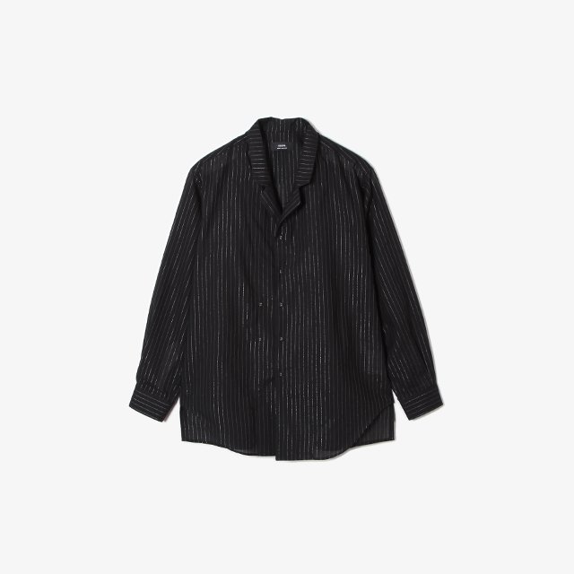 ensou. Messy Shirt #Black Lame Stripe｜Silver and Gold Online Store