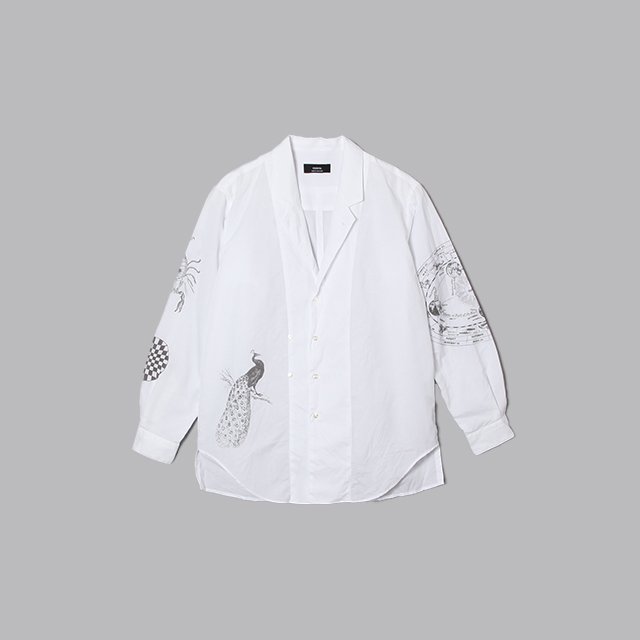 ensou.  Multi-Print Messy Shirt White