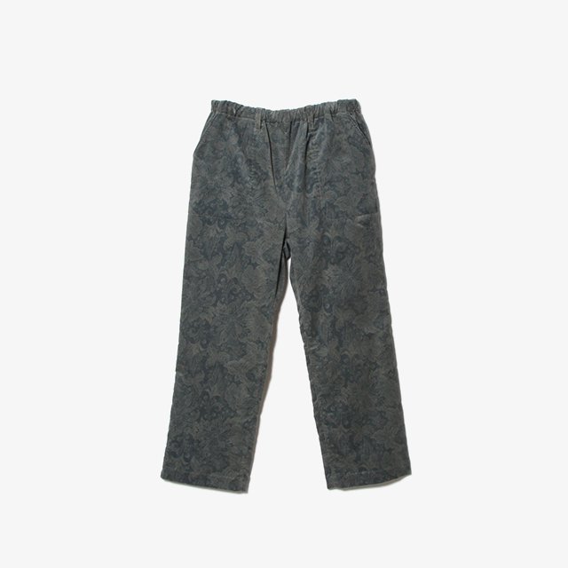 SUBTLE authentic  Easy Pant – Dobby Cord Green Flower [SUBTLE-065-07]