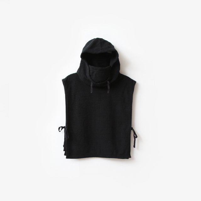 Engineered Garments  Hooded Interliner – Polyester Waffle Black [NQ070]