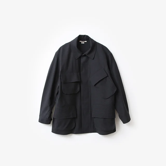 blurhms  Wool Voile Beacon Jacket Heather Charcoal [BHS24S015Wo]