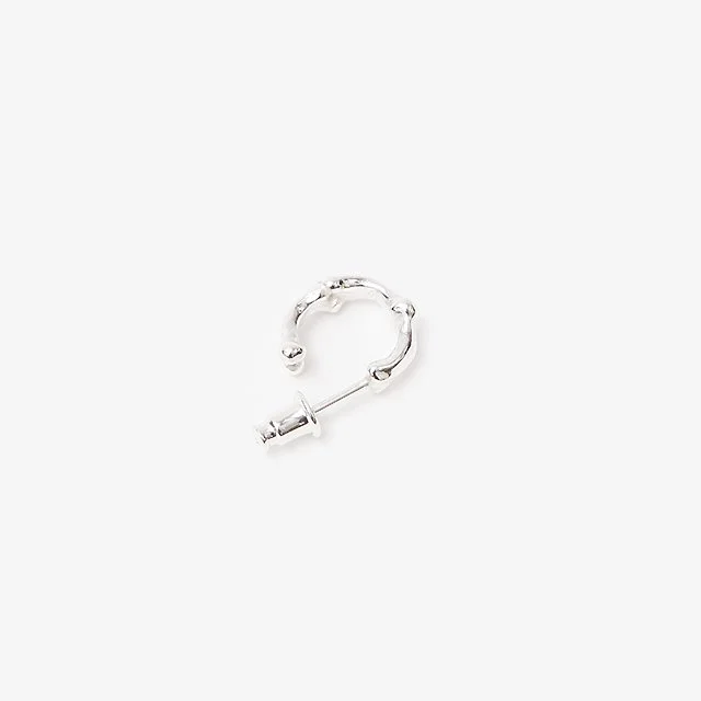 TheSoloist.  bone shaped earrings.-S-(9mm) silver [sspj.0016]