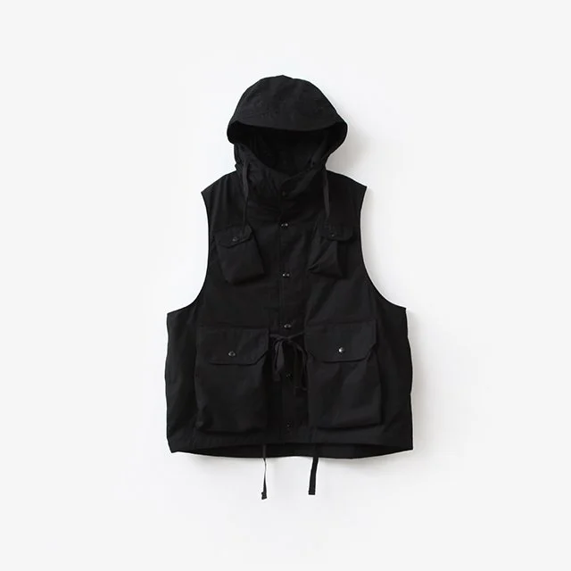 Engineered Garments  Field Vest – Cotton Duracloth Poplin Black [OR137]
