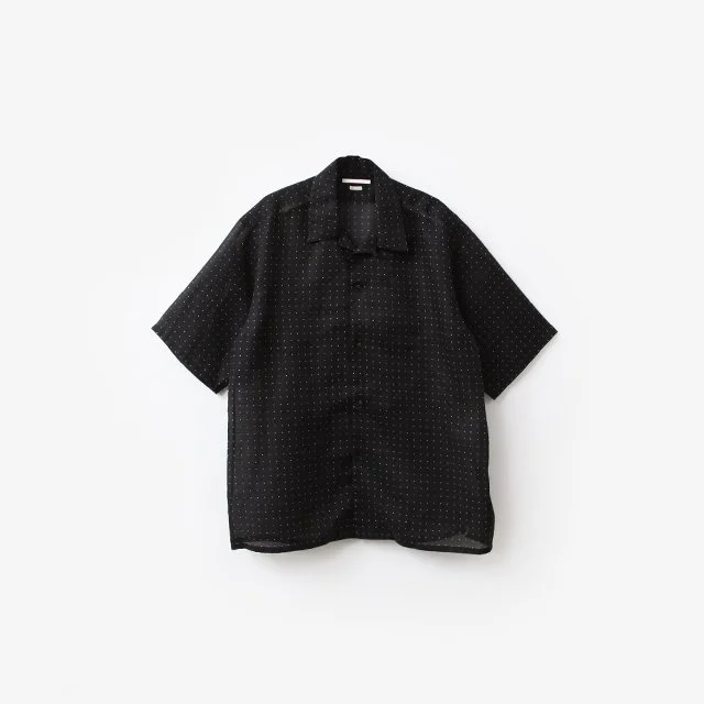 blurhms  Square Dot Open-collar Shirt Black [BHS24S008Dot]
