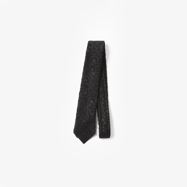 Engineered Garments  Neck Tie – Crest Flocked Jacquard Black [PS420]