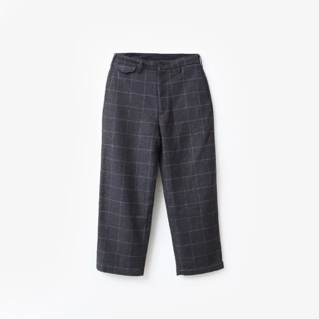 Engineered Garments  Officer Pant – Wool Poly Windowpane Charcoal/Lt.Blue [PS360]