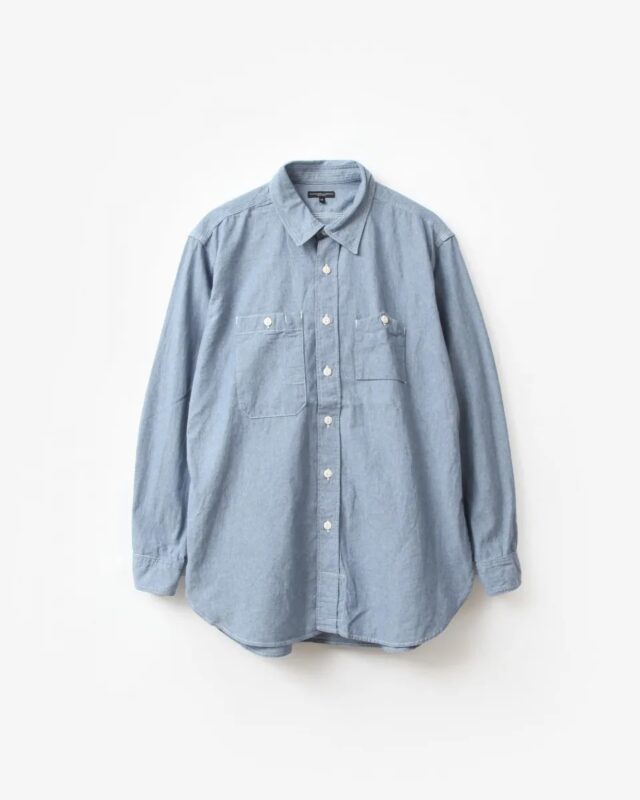 Engineered Garments Work Shirt – 4.5oz Cotton Chambray Lt.Blue [RV016]