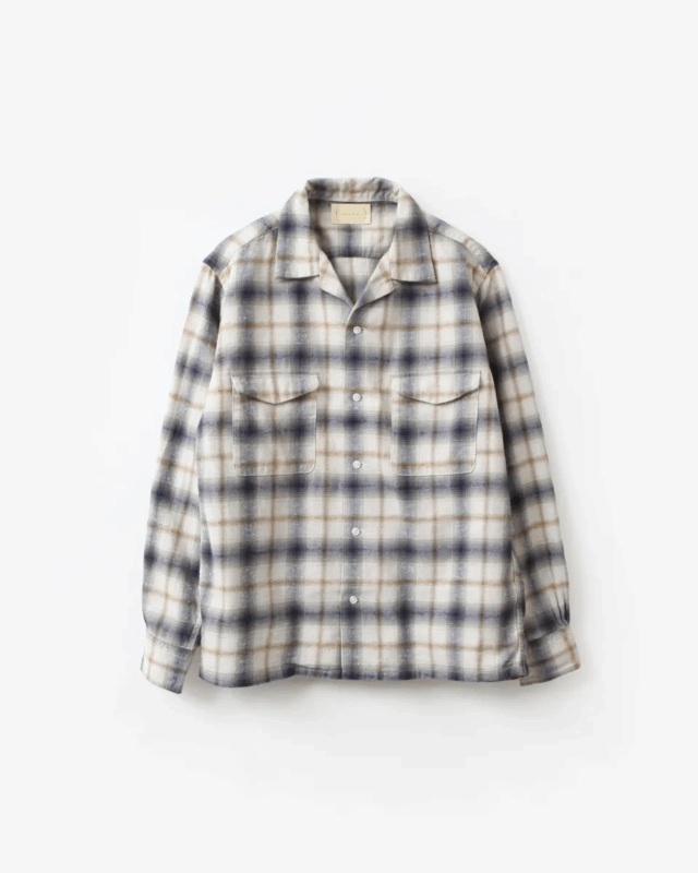 cantate  Brushed Nep Check Open Collar Shirt [25AWCA0542]