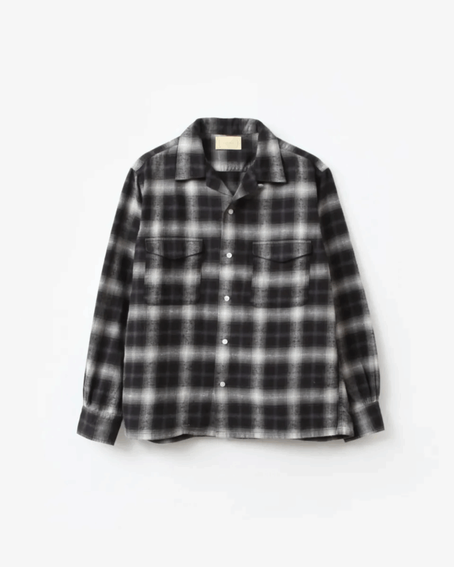cantate  Brushed Nep Check Open Collar Shirt [25AWCA0542]