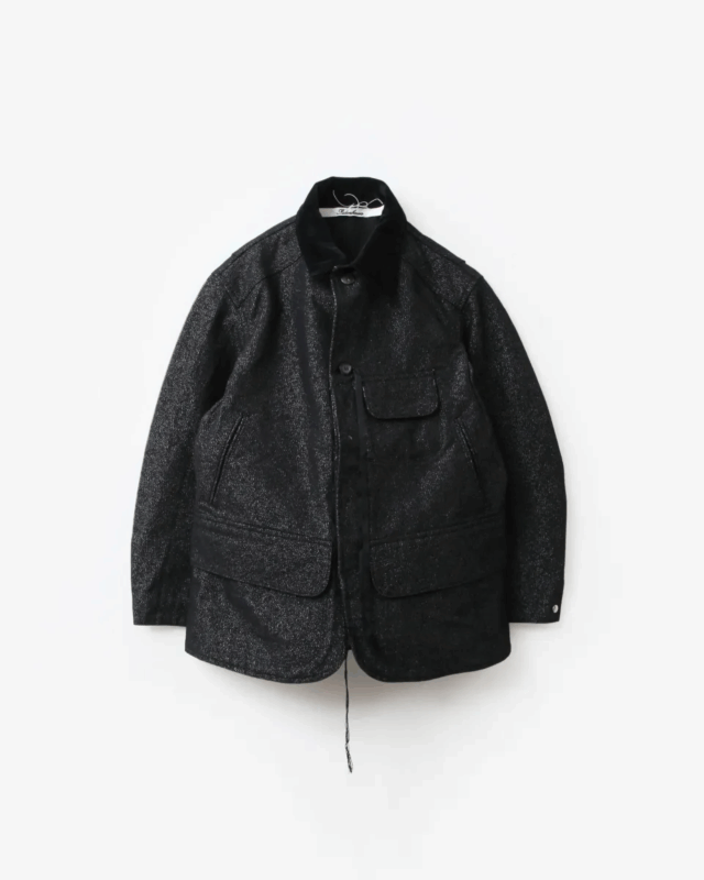 Midorikawa  GLITTER CANVAS HUNTING JACKET BLACK [MID25AW-JK06]