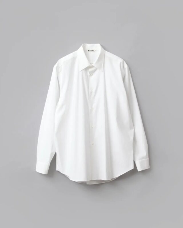AURALEE WASHED FINX TWILL SHIRT WHITE [A00S01TN]