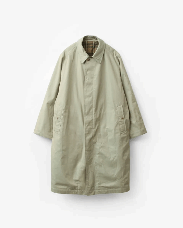 blurhms Cotton Gabardine Balmacaan Coat GreenBeige [BHS26S018]