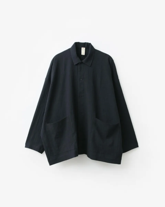 O project WIDE FIT SHIRT – WASHED PANAMA COTTON LINEN [O21SRT2]