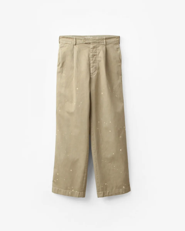 AURALEE GARMENT-DYED FINX LIGHT CHINO ONE-TUCK WIDE PANTS [A26SP02LF]