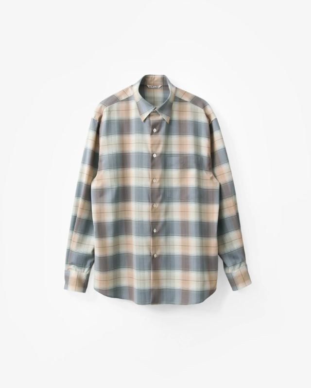 AURALEE SUPER LIGHT WOOL CHECK SHIRT [A26SS01LC]