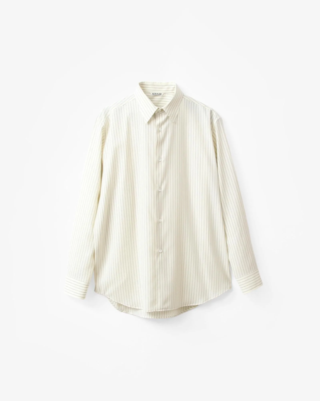 AURALEE SUPER FINE WOOL STRIPE SHIRT [A26SS01WW]