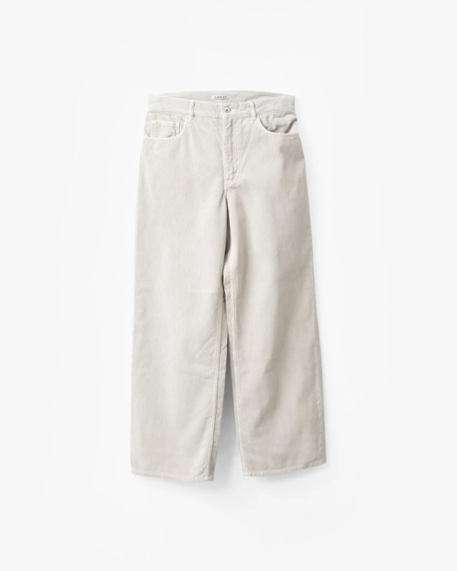 AURALEE GARMENT-DYED FINX CORDUROY 5P WIDE PANTS [A26SP01FX]
