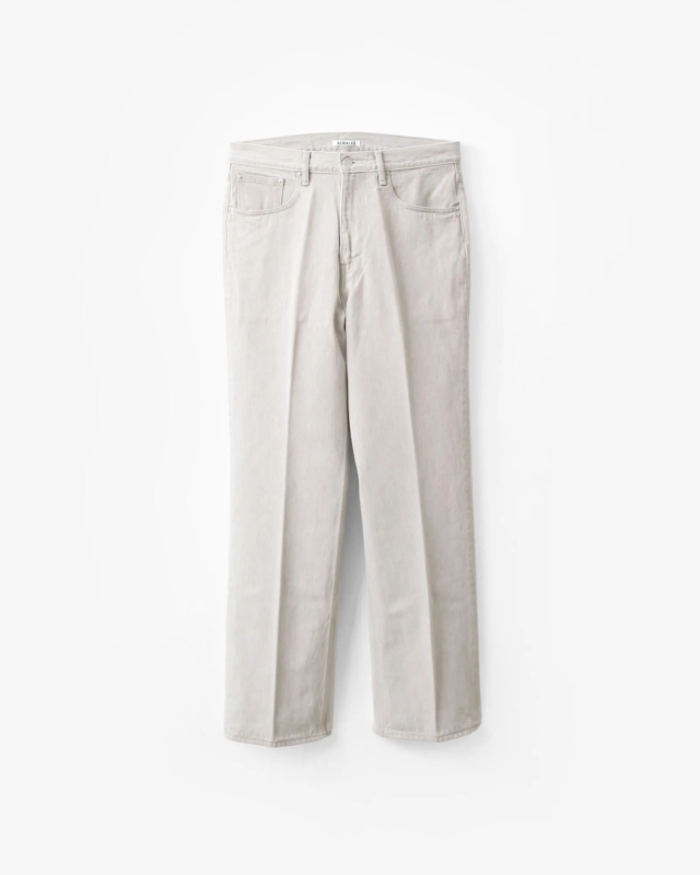AURALEE FADED HARD TWIST BROWN DENIM 5P PANTS LIGHT GRAY [A26SP01BD]
