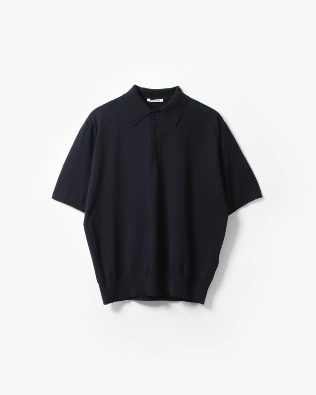 AURALEE GIZA HIGH GAUGE KNIT POLO [A26SP03KA]
