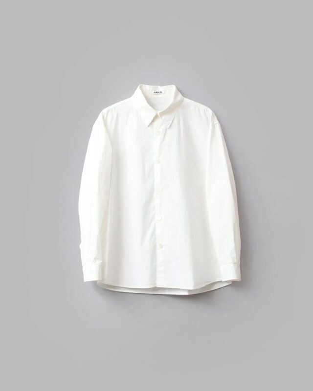 AURALEE GARMENT-DYED FINX SHUTTLE WEATHER SHIRT [A26SS01SW]
