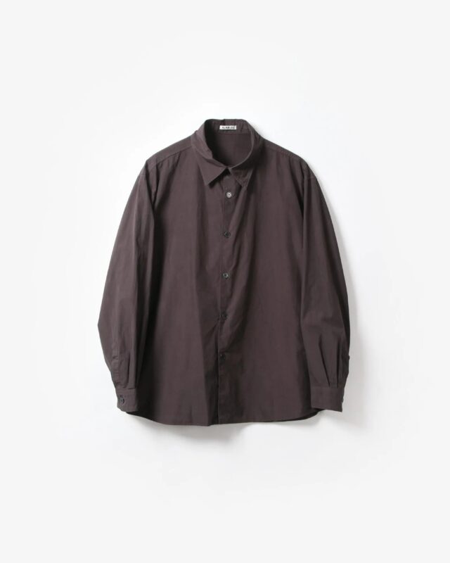 AURALEE GARMENT-DYED FINX SHUTTLE WEATHER SHIRT [A26SS01SW]