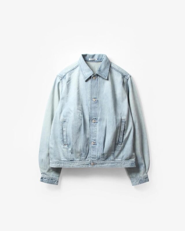 AURALEE FADED SELVEDGE LIGHT DENIM BLOUSON LIGHT INDIGO [A26SB01DE]