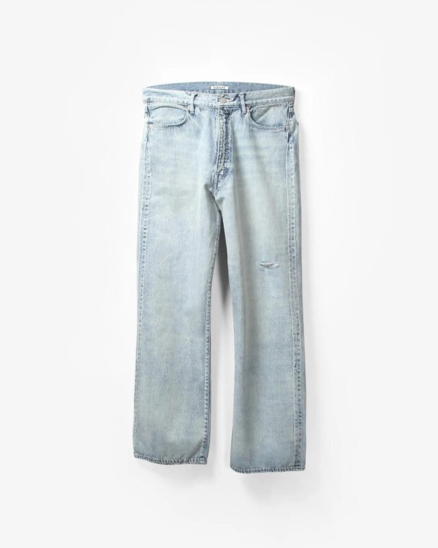AURALEE FADED SELVEDGE LIGHT DENIM PANTS LIGHT INDIGO [A26SP02DE]