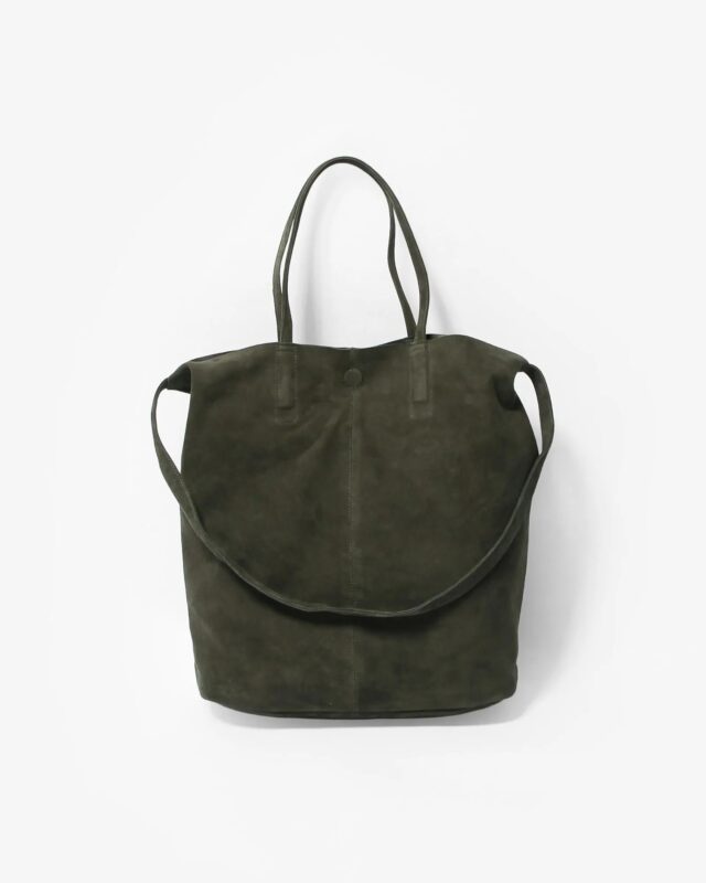 Morphee 3WAY TOTE – OIL SUEDE MOSS GREEN
