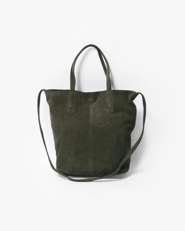Morphee 3WAY TOTE – OIL SUEDE MOSS GREEN